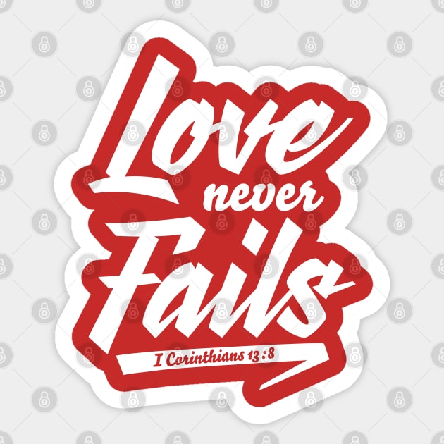 Love Never Fails Sticker by Kuys Ed